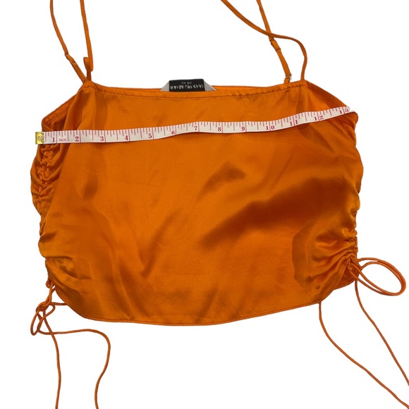 Amanda Uprichard orange silk skirt and crop top set. Tank is XS, Skirt is S - Picture 7 of 8